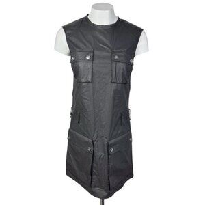 LOVE MOSCHINO Black Front Button Shift Dress Size 4 Made In Italy